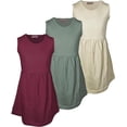 thumbnail image 1 of MISS POPULAR Girls 3 Pack Tank Skater Dress Soft Cotton Cute Designs Spring Summer | Sizes 4-16, 1 of 6