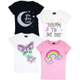 thumbnail image 1 of Miss Popular Preteen Clothes - Sparkle Butterfly Glitter Print T-Shirt Tee, 4 Count (Girl's), 1 of 5