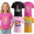 thumbnail image 1 of MISS POPULAR Girls 4-Pack Super Soft Short Sleeve T-Shirts Rainbow Butterfly Glitter Print Cute Design| Sizes 7-16, 1 of 7