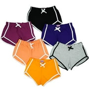 MISS POPULAR Girls 6 Pack Dolphin Shorts Cute Designs Comfy Cotton| Sizes 7/8-14/16