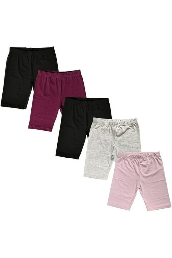 Girls Biker Shorts Soft Comfortable Cotton Spandex Elastic Waistband | Sizes 4-16