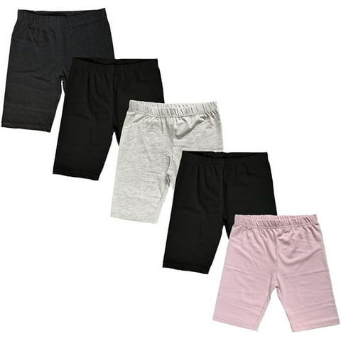 MISS POPULAR Girls Biker Shorts Soft Comfortable Cotton Spandex Elastic Waistband | Sizes 4-16