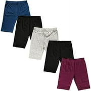 MISS POPULAR Girls Biker Shorts Soft Comfortable Cotton Spandex Elastic Waistband | Sizes 4-16