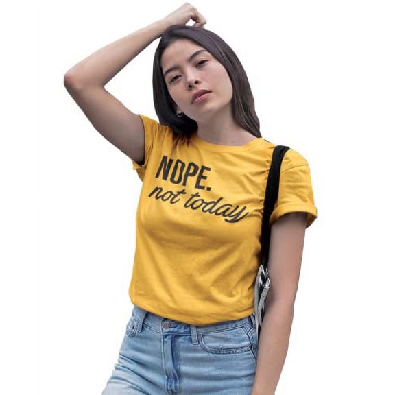 MISS POPULAR Women's Junior's Cute Funny Short Sleeve T-Shirt Nope Not Today