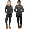 thumbnail image 1 of MISS POPULAR Women’s 2-Piece Waffle Thermal Set – Long Sleeve Top & Pants, Cozy Base Layer Loungewear for Cold Weather, 1 of 7