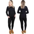 thumbnail image 1 of MISS POPULAR Women’s 2-Piece Waffle Thermal Set – Long Sleeve Top & Pants, Cozy Base Layer Loungewear for Cold Weather, 1 of 7
