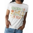 thumbnail image 1 of MISS POPULAR Womens Fall Printed Short Sleeve T Shirts, Fall Season, Football, Pumpkin Spice | S-2XL, 1 of 1