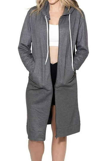 knee length dresses for ladies Sporty Drawstring Hood Sweater Dress main image 1