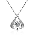 thumbnail image 1 of MISS RIGHT Beating Heart Jewelry Water Drop Crystal Zircon 925 Sliver Pendant Necklace for Women, 1 of 5