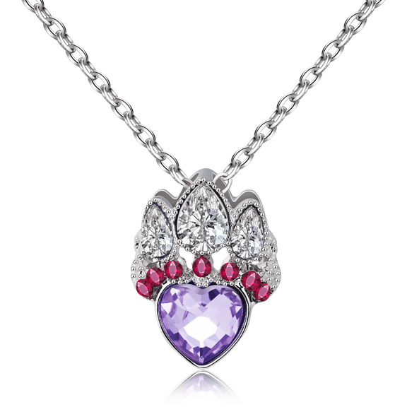 MISS RIGHT Birthstone Necklace for Women Mom, Heart Pendant Created Gemstone Jewelry Birthstone Pendant Necklace for Women Mom