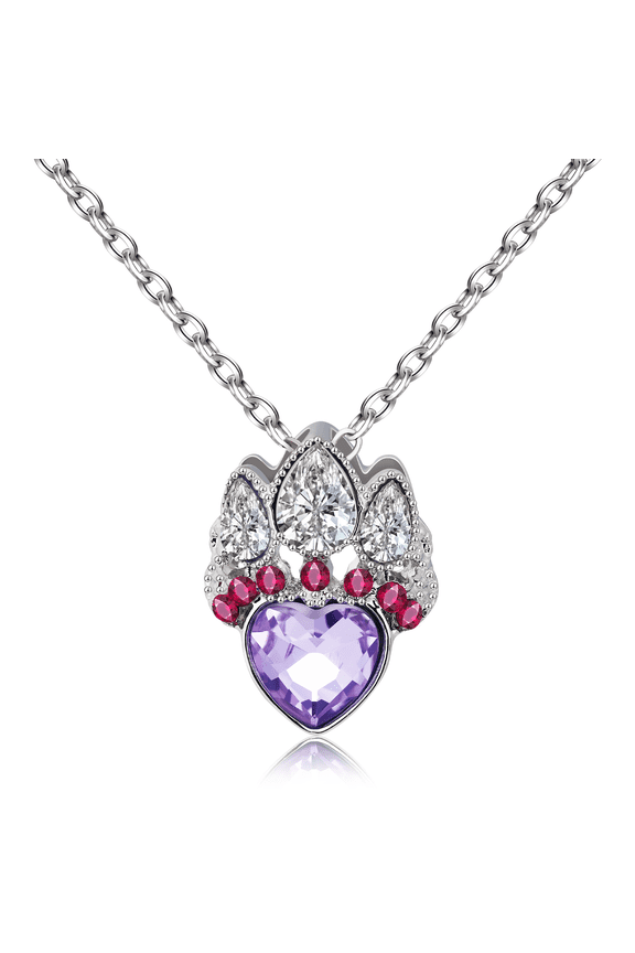 Birthstone Necklace for Women Mom, Heart Pendant Created Gemstone Jewelry Birthstone Pendant Necklace for Women Mom