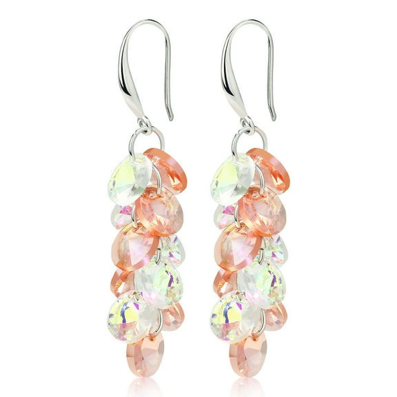 MISS RIGHT Cubic Zirconia Dangle Earrings - Sterling Silver Crystal CZ Chandelier Rhinestone Wedding Statement Earring for Bride Bridesmaids Mother of Bride Pageant Party Prom