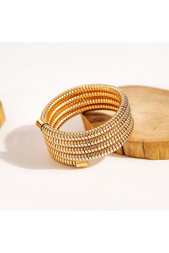 Cuff Bangle Bracelet for Women Open Wide Wire Bracelets Gold Wrist Cuff Wrap Bracelet