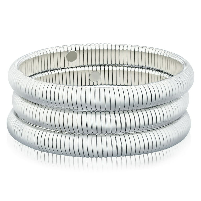 MISS RIGHT Gold Chunky Stretch Snake Chain Bangle Bracelets Stack