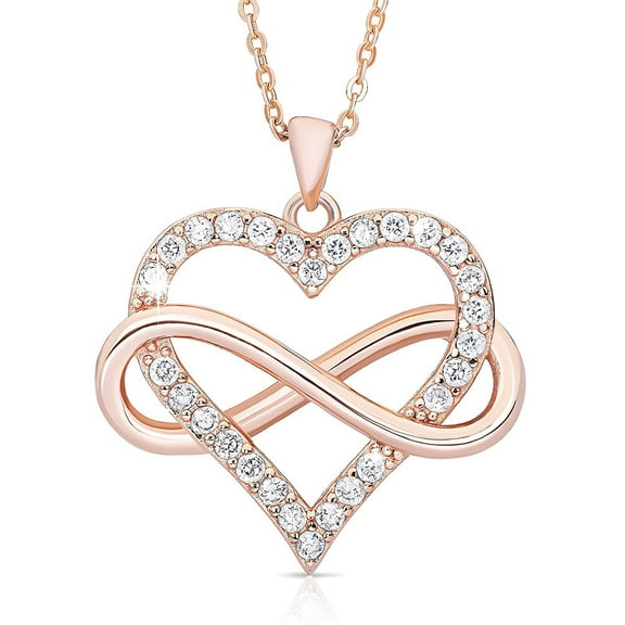 MISS RIGHT Gold Plated Heart Necklaces For Women Filled With CZ Stones | Women's Jewelry Love Pendant Necklace