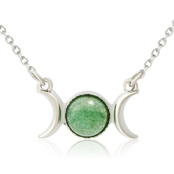 MISS RIGHT Healing Crystals Triple Moon Goddess Symbol Pendant Necklace for Women