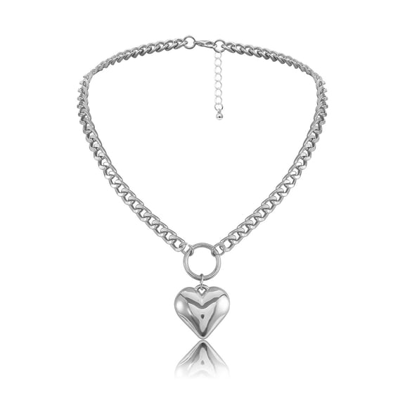 MISS RIGHT Heart Necklace for Women Chain Forever Love Pendant Mother Daughter Necklace Stainless Steel Necklace Gift