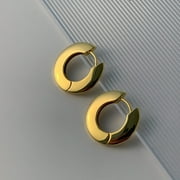 MISS RIGHT Hoop Earrings 14K Gold Plated Hoop Earrings for Womens Earrings, Unique & Safe Small Hoop Earrings, Thick Chunky Gold Hoop Earrings, Nickel Free 14K Gold Plated Earrings