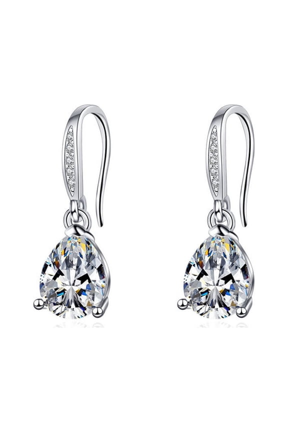 Moissanite Cushion Dangle Halo Drop Earrings, D Color Lab Created Diamond Sterling Silver Luxury Hook Earrings for Women