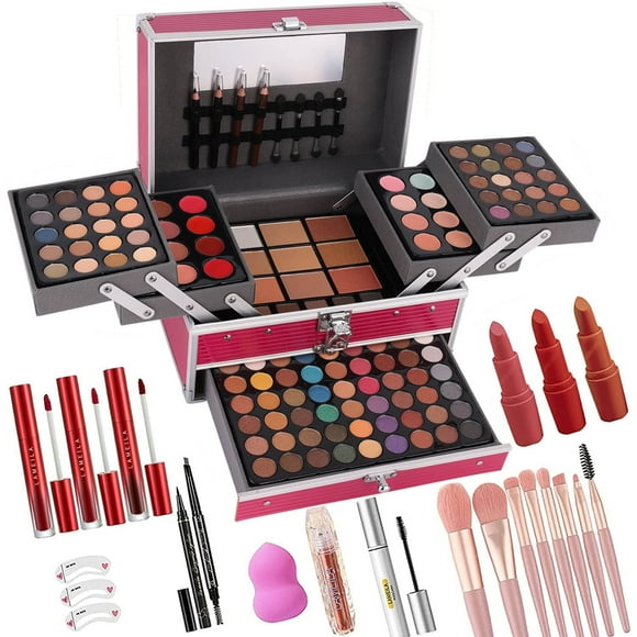 MISS ROSE 132 Colors Makeup Kit for Teenage Girls,Professional Makeup Kit All in One,Makeup Set for Women,Include Eyeshadow/Lipstick/Concealer/Lip Gloss/Eyeliner/Mascara/Makeup Brushes
