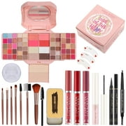 MISS ROSE All in One Makeup Kit,Professional Makeup Set for Women Full Kit,Includes 54 Colors Eyeshadow Palette,Eyeliner,Eyebrow Pencil,Mascara,Makeup Brushes,Liquid Lipstick,Eyebrow Soap