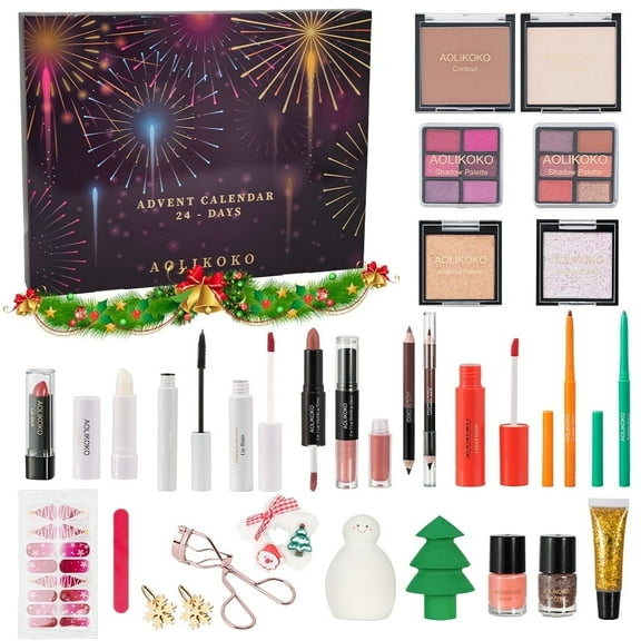 Makeup Advent Calendar 2025,24 Days Christmas Makeup Kits for Adult Women & Teen Girls,Countdown Advent Beauty Calendar & Holiday Surprise Gift Set