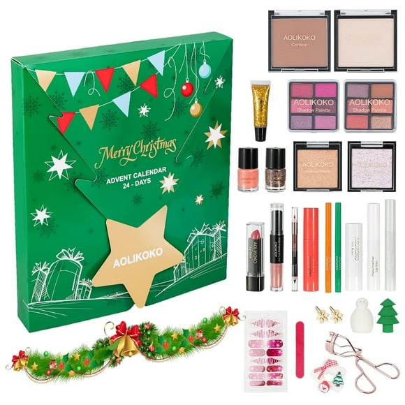 Makeup Advent Calendar 2025,24 Days Christmas Makeup Kits for Adult Women & Teen Girls,Countdown Calendar Beauty & Cosmetics Holiday Surprise Gift Set