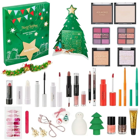 Makeup Advent Calendar 2025,24 Days Christmas Makeup Kits for Adult Women & Teen Girls,Countdown Calendar Beauty & Cosmetics Holiday Surprise Gift Set