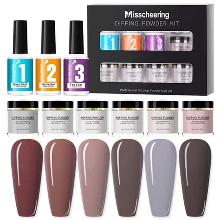 MISSCHEERING 6 Colors Dipping Powder Set, Dip Powder Nail Art Starter Kit for DIY Salon, No LED Nail Lamp Needed, Manicure with Base Top Coat Activator, Professional Quality Pink Theme Setup. price history and forecast - Miss Cheering W24077-4