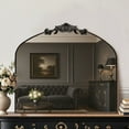 thumbnail image 1 of MISSDAY Vintage Matte Black Baroque Mirror for Wall, Arched Antique Wall Mirror, 1 of 3
