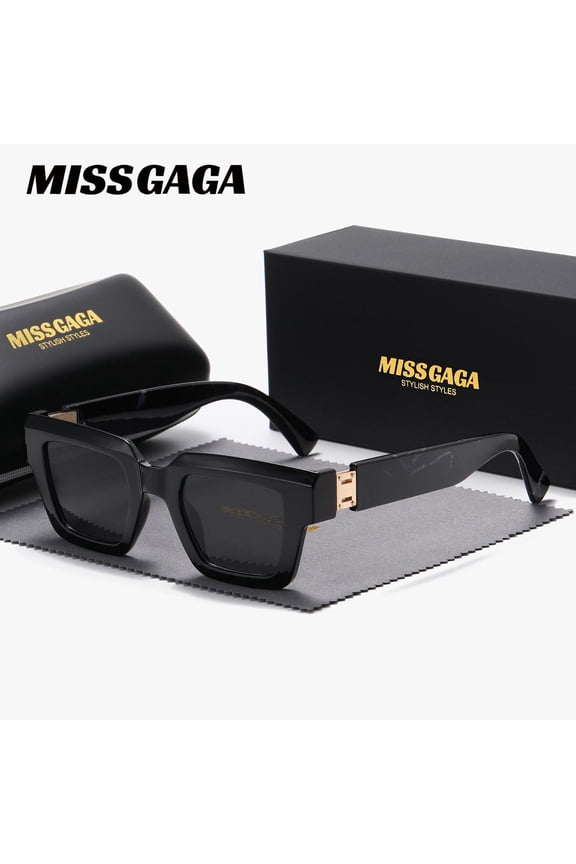 MISSGAGA Unisex High-End Craftsmanship Light Luxury Fashion Full Frame Sunglasses Casual Outdoor Square Frame Sunglasses
