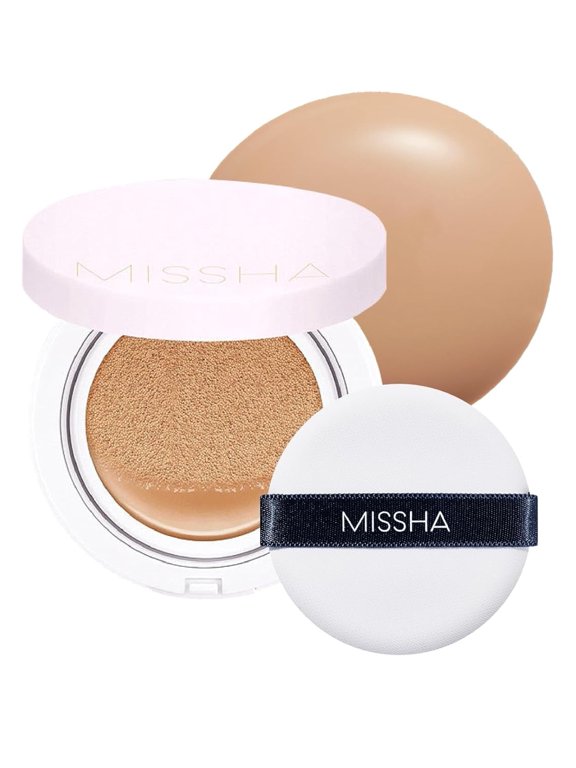 Magic Cushion Coverlasting Foundation No.27 Honey Beige for Medium/Tan Skin - Flawless Coverage, Dewy Finish, Easy Application for All Skin Types