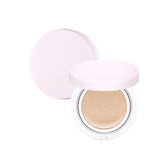 MISSHA Magic Cushion Foundation No.21 Light Beige for Bright Skin - Flawless Coverage,Dewy Finish,Easy Application for All Skin Types