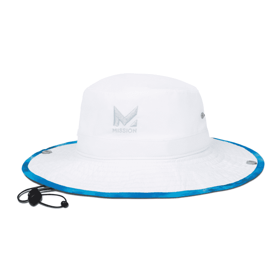 MISSION 3” Wide Brim Adult Cooling Bucket Hat, Evaporative Cooling Technology, Unisex, Turn Light Gray