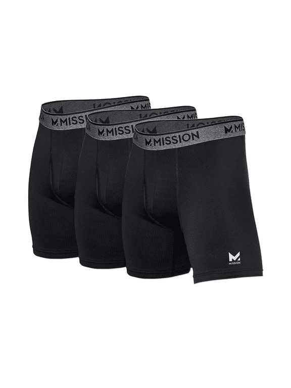 6 Performance Mesh Boxer Briefs, Small - 3 Pack, Black
