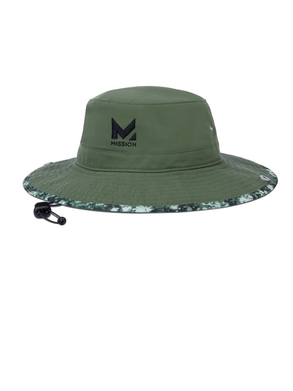 Cooling Bucket Hat, UPF 50 Wide Brim Sun Hat for Men & Women, Instant Cooling Performance Hat with Adjustable Chin Cord, Lightweight Breathable Fishing Hiking Beach Hat, Ash Ice Green Bay, On