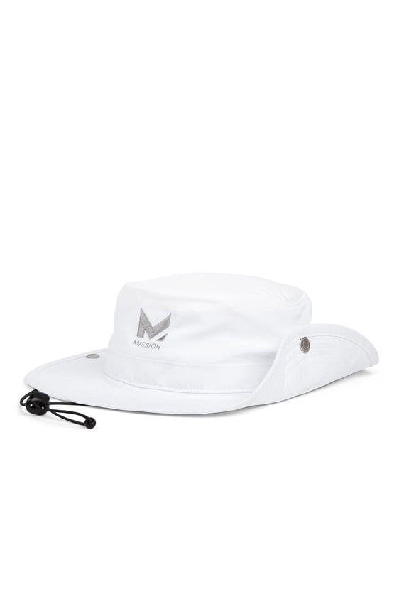 Cooling UPF Bucket Hat - Unisex Sun Hat for Hiking, Golfing & Fishing - Sweat & Water Activated Technology - White