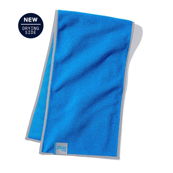 MISSION Cooling DuoMax Towel - One Terry Side to Dry You, One Evaporative Cooling Side to Cool You - Mission Blue