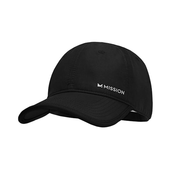MISSION Cooling UPF Performance Hat - Unisex One Size Cap for Workouts, Golf & Running - Sweat & Water Activated Technology – Black