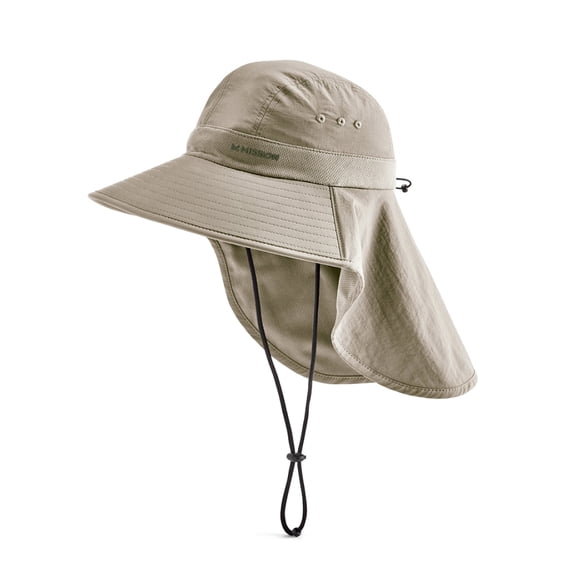 MISSION Cooling UPF Sun Defender Hat - Men's and Women's Sun Hat for Hiking, Golfing & Fishing - Sweat & Water Activated Technology -  Oatmeal