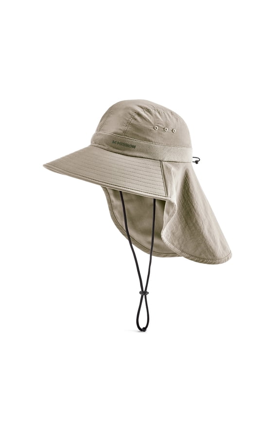 Cooling UPF Sun Defender Hat - Men's and Women's Sun Hat for Hiking, Golfing & Fishing - Sweat & Water Activated Technology -  Oatmeal