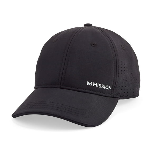 Mission Vented Cooling Performance Hat for Men & Women - Unisex Baseball Cap, Cools When Wet, Black