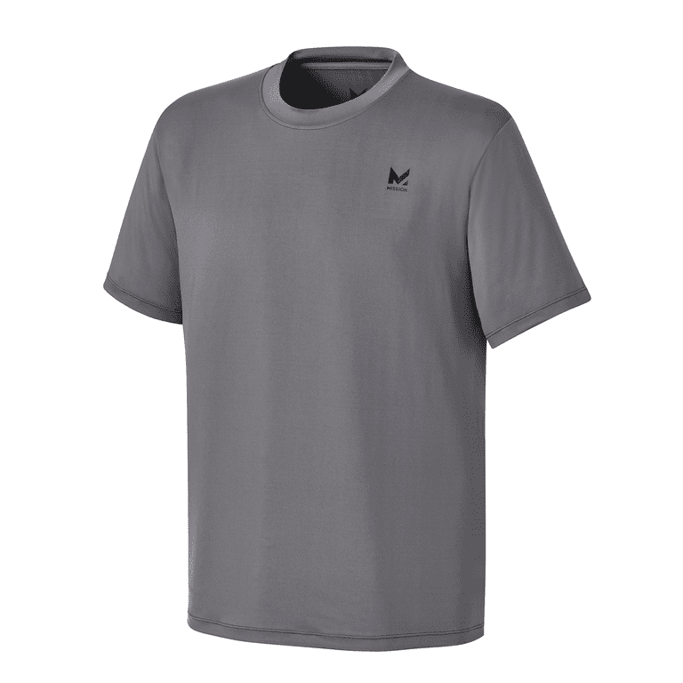 MISSION Cooling Performance Shirt, Charcoal, LG, HydroActive
