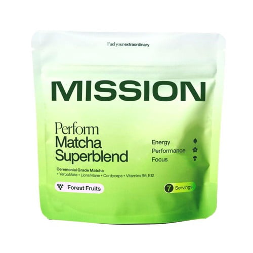 MISSION Perform Matcha Superblend Powder Tea 28g, British Import (Pack of 2)