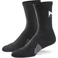 thumbnail image 1 of MISSION Performance Crew Socks Ventilated Heat Release, Unixex, 2 Pair, Black, 1 of 6