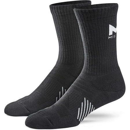 MISSION Performance Crew Socks Ventilated Heat Release, Unixex, 2 Pair, Black