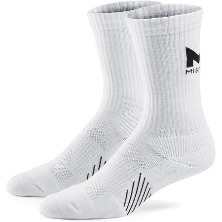 MISSION Performance Crew Socks Ventilated Heat Release, Unixex, 2 Pair, White