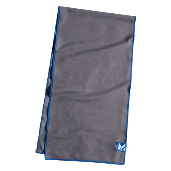 MISSION Solid Polyester Cooling Towel, Charcoal