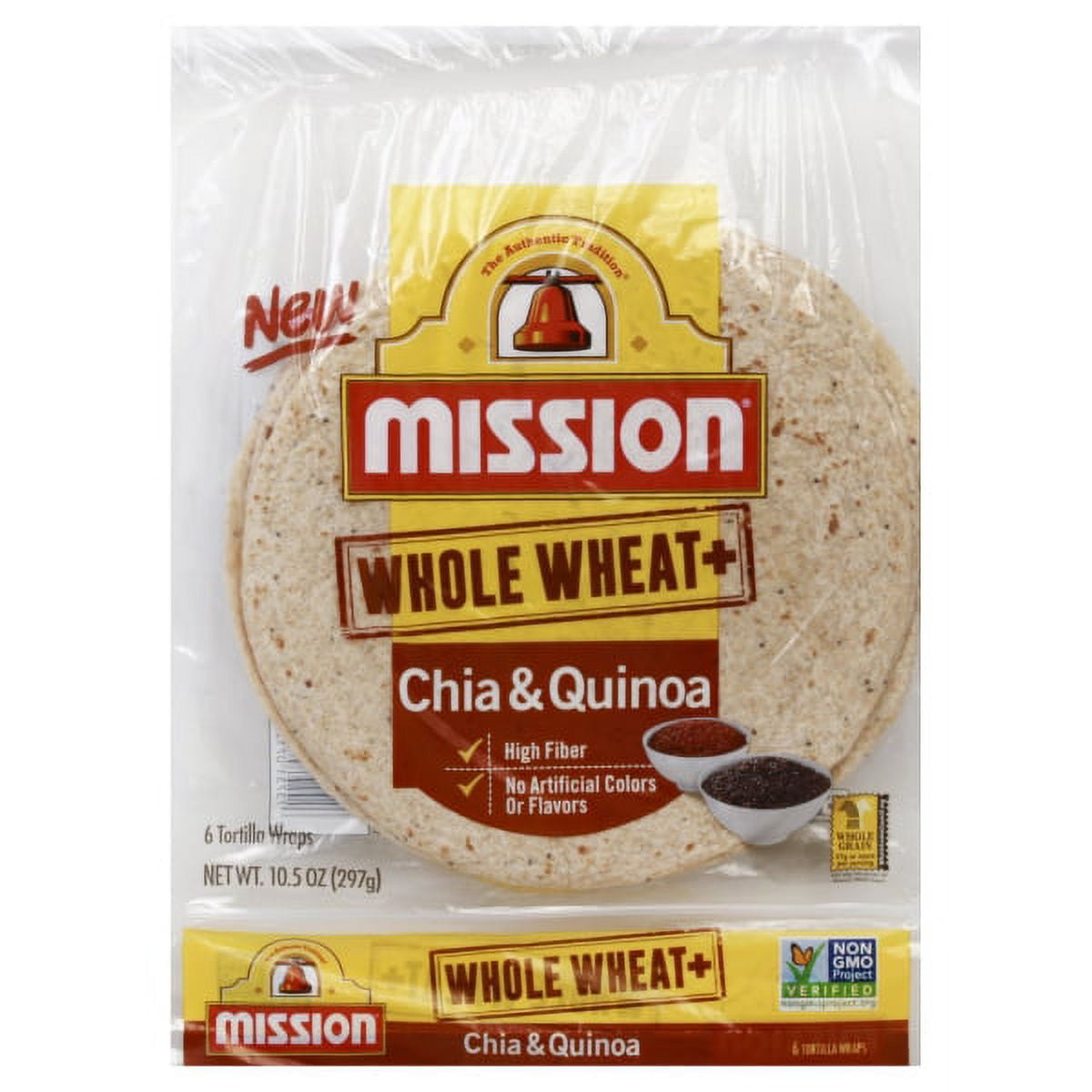 MISSION WHOLE WHEAT PLUS CHIA QUINOA 6CT
