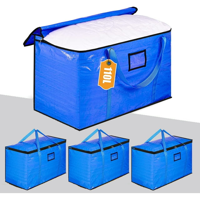 MISSLO 110L Heavy Duty Moving Bag Large Clothes Storage Bags with